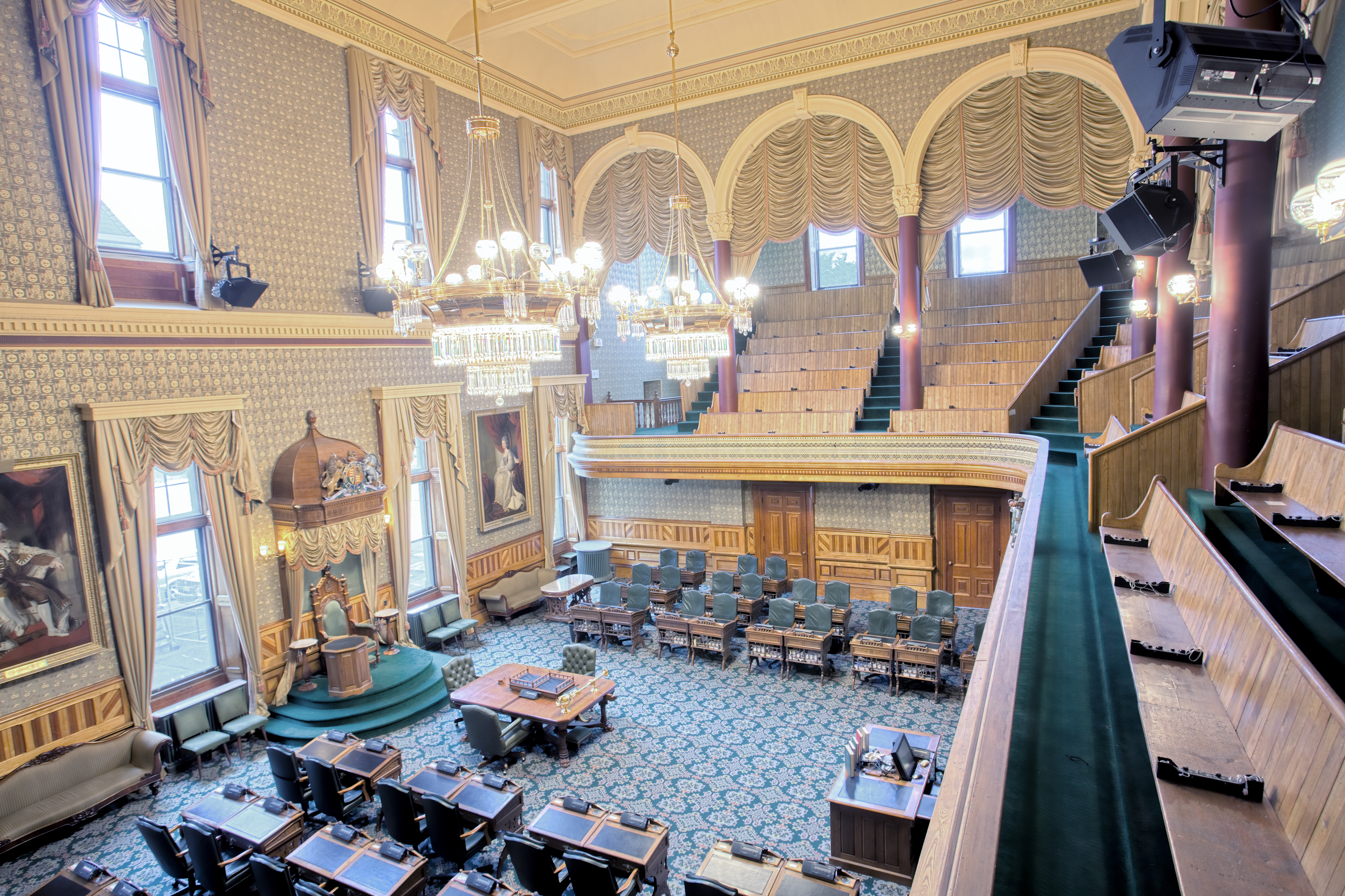 A view of the legislative chamber from the gallery.